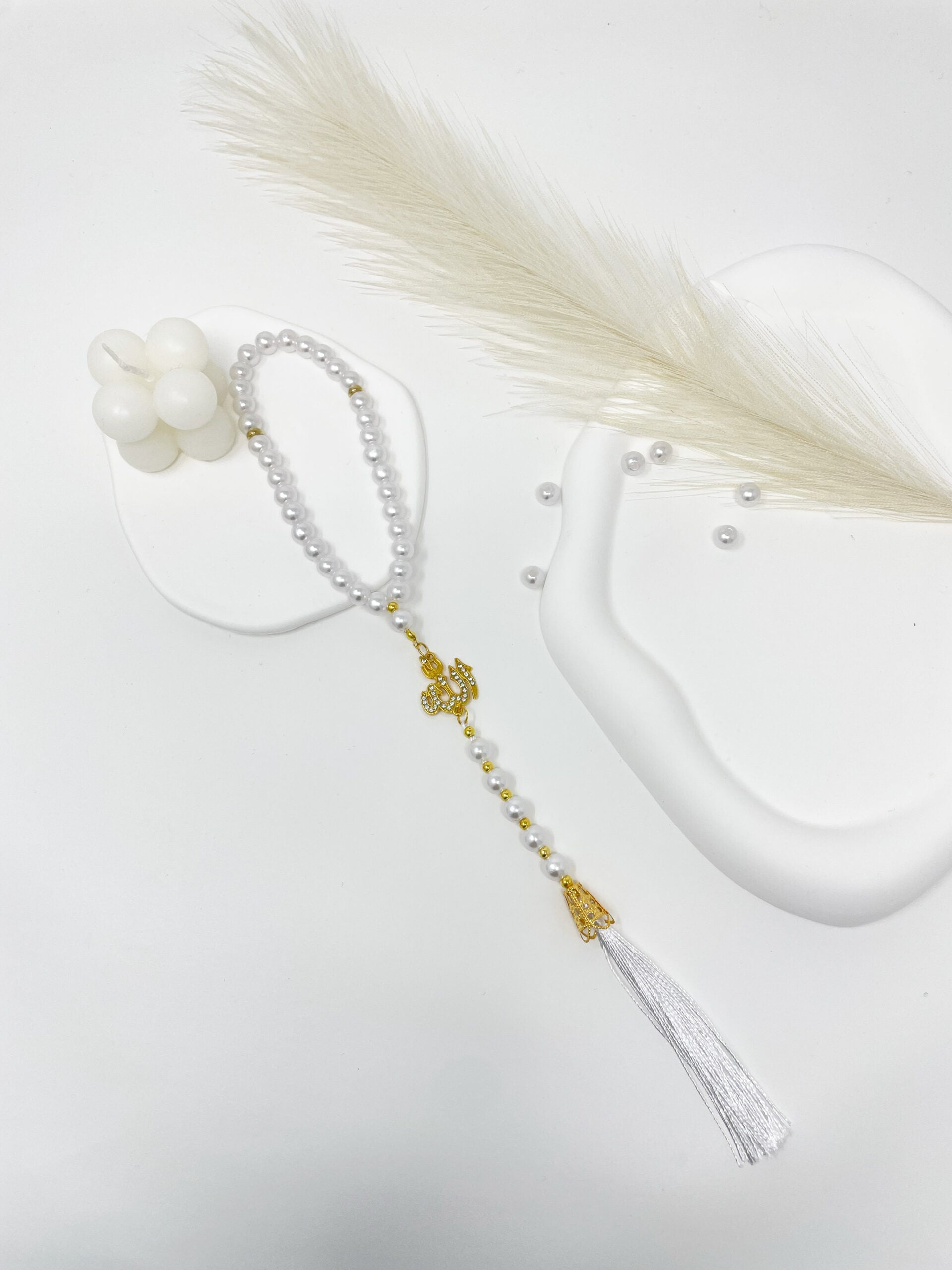 Tasbih 33 Beads - Shine Collection - White