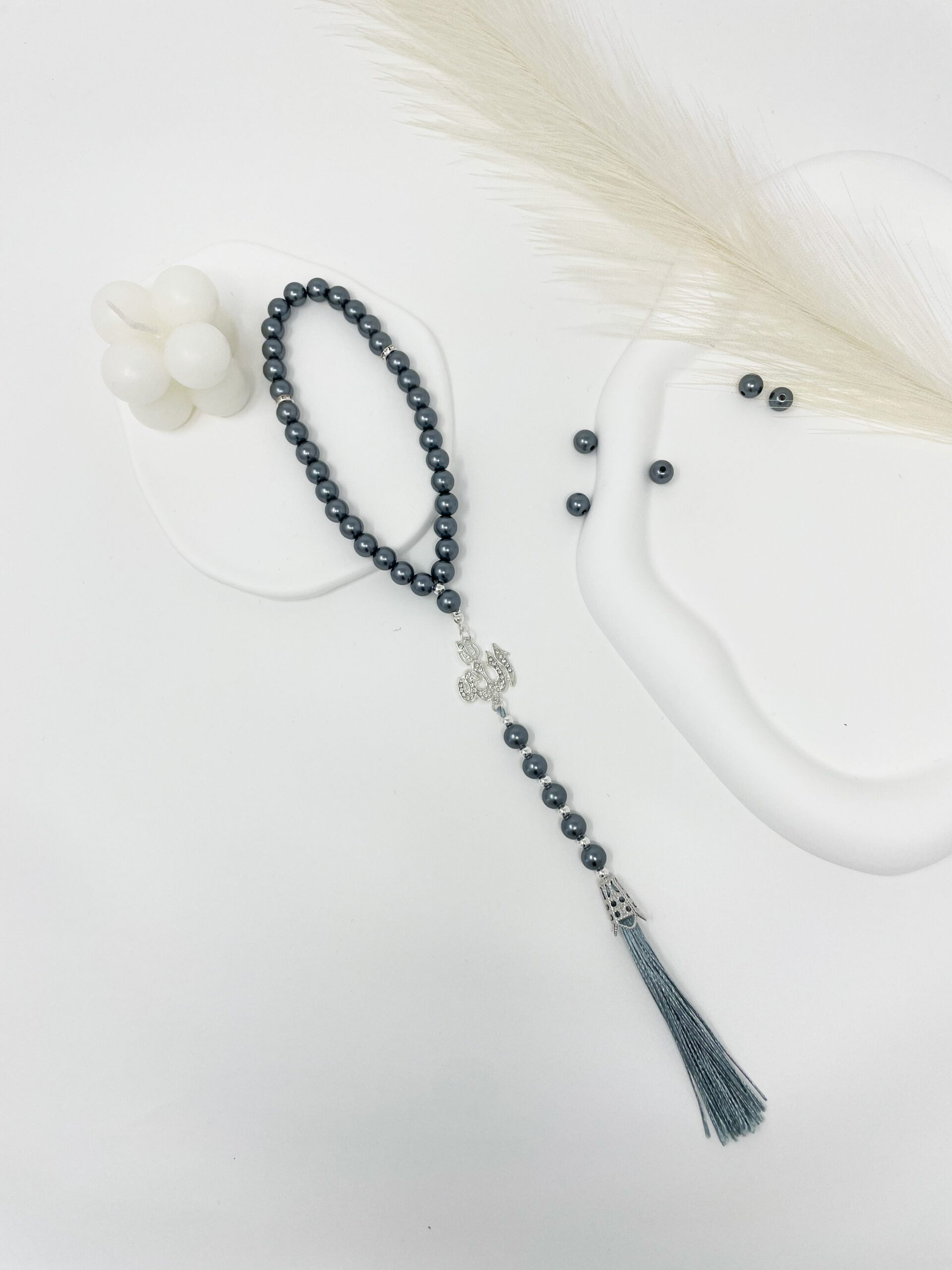 Tasbih 33 Beads - Shine Collection - Grey