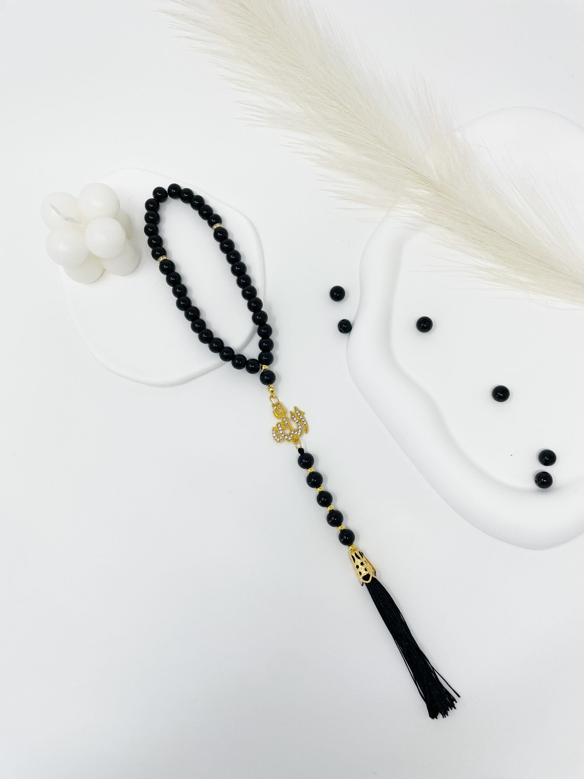 Tasbih 33 Perlen - Jade Kollektion - Schwarz