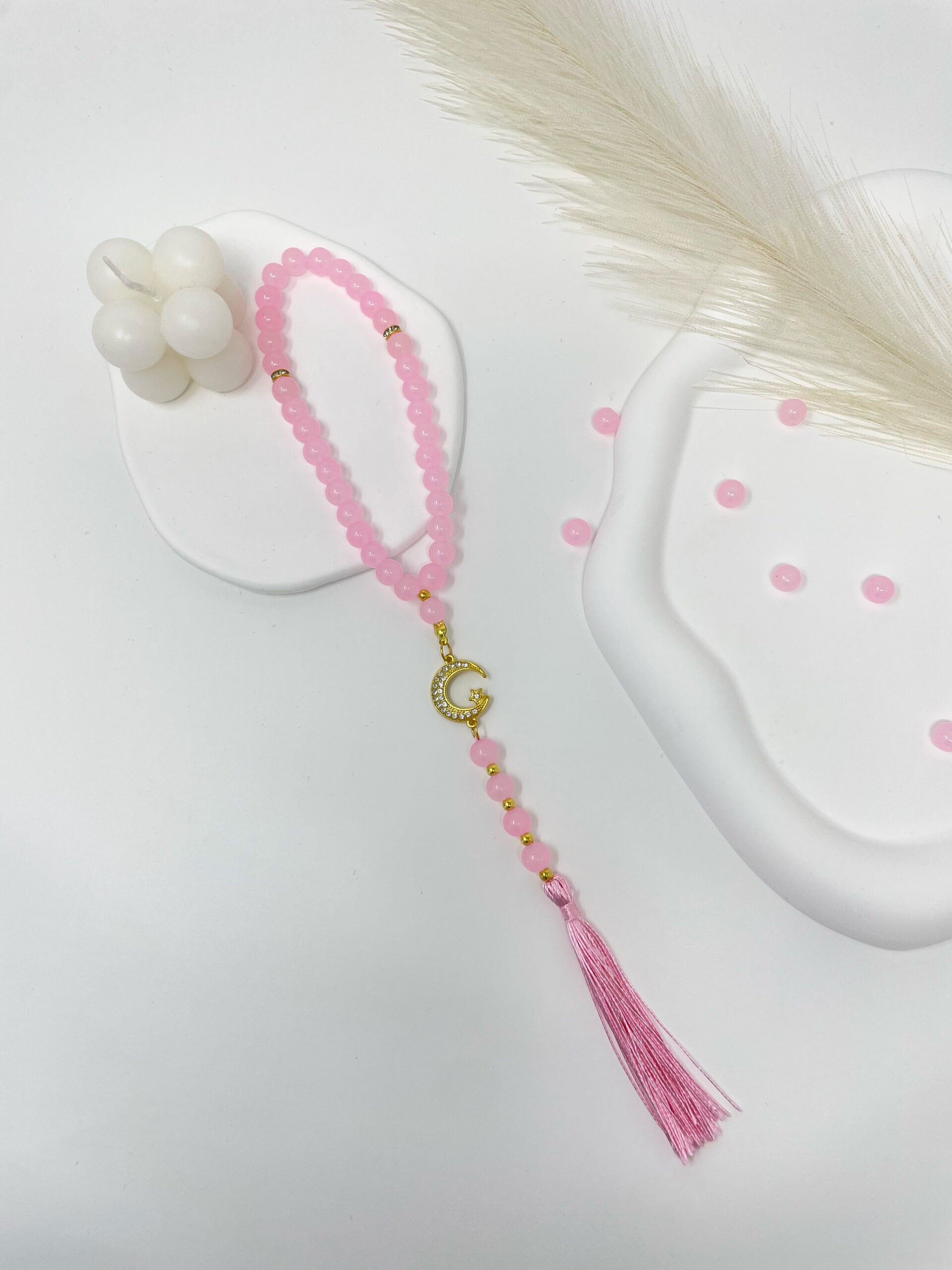 Tasbih 33 Beads - Jade Collection - Light Pink