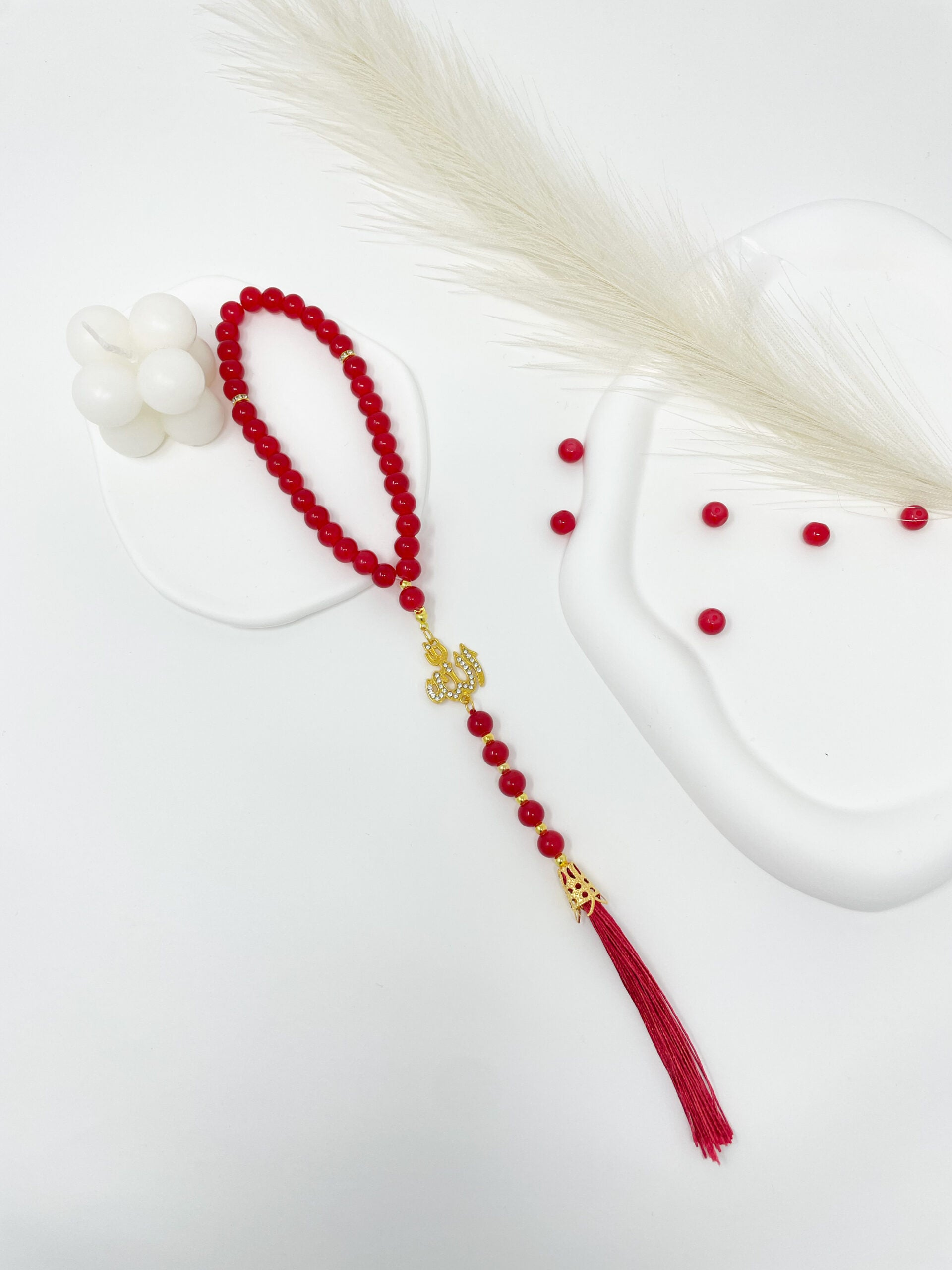 Tasbih 33 Beads - Jade Collection - Red