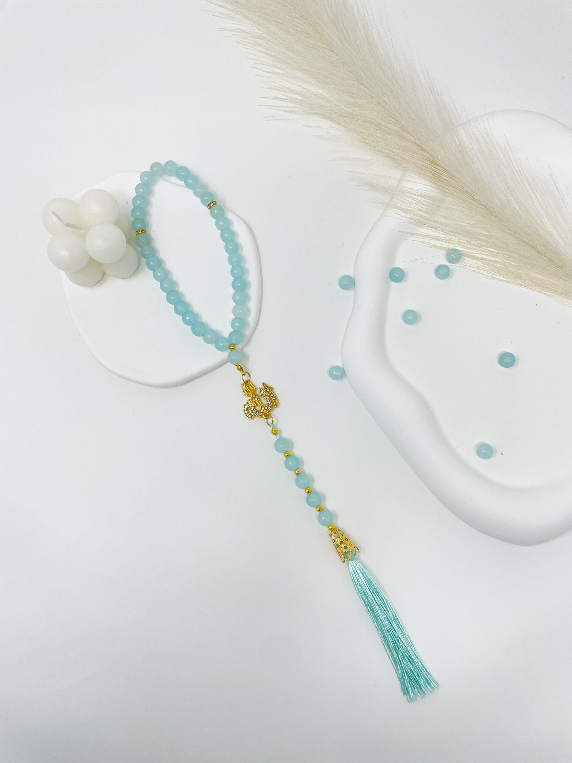 Tasbih 33 Beads - Jade Collection - Turquoise Blue