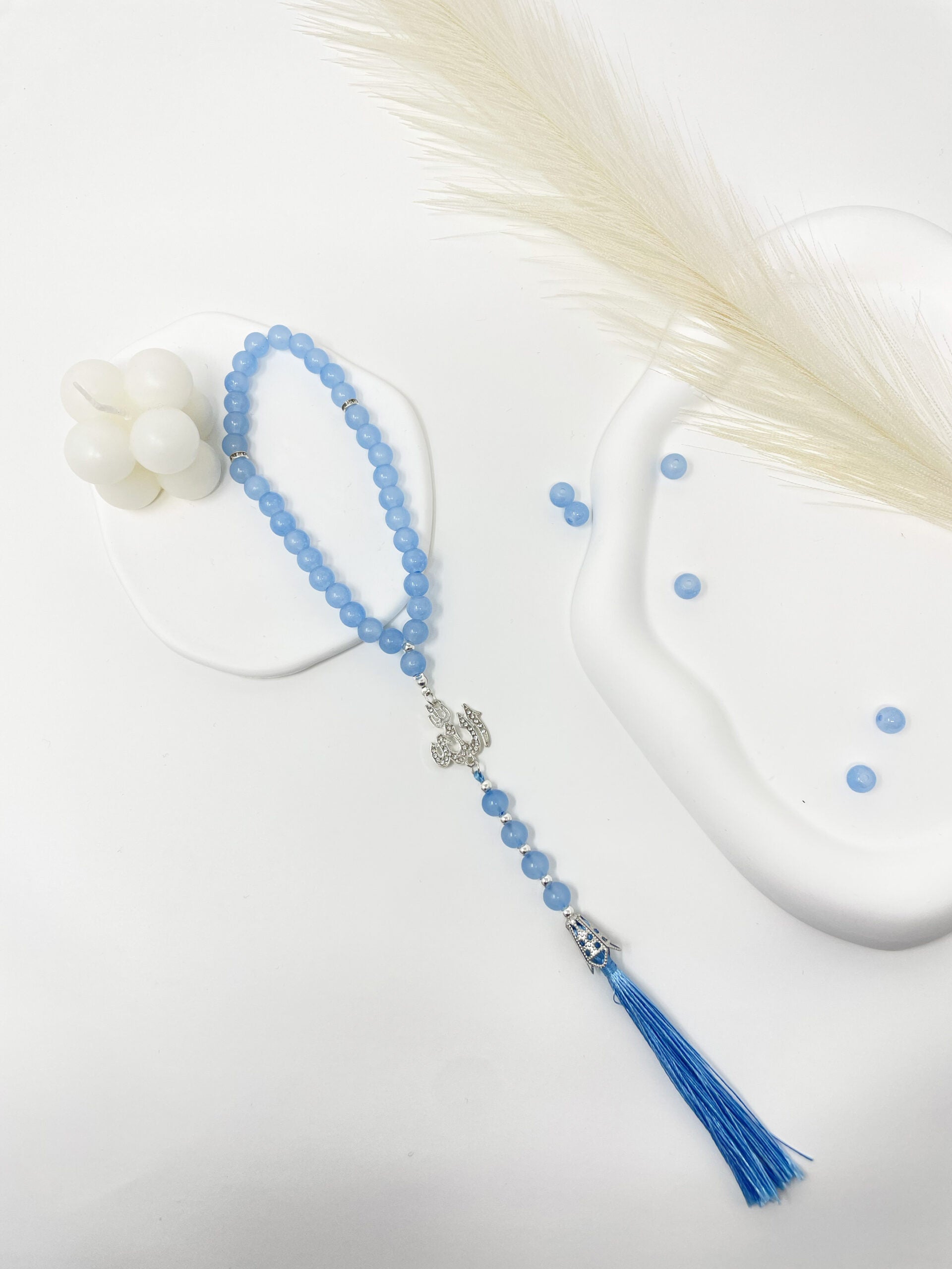 Tasbih 33 Perlen - Jade Kollektion - Blau