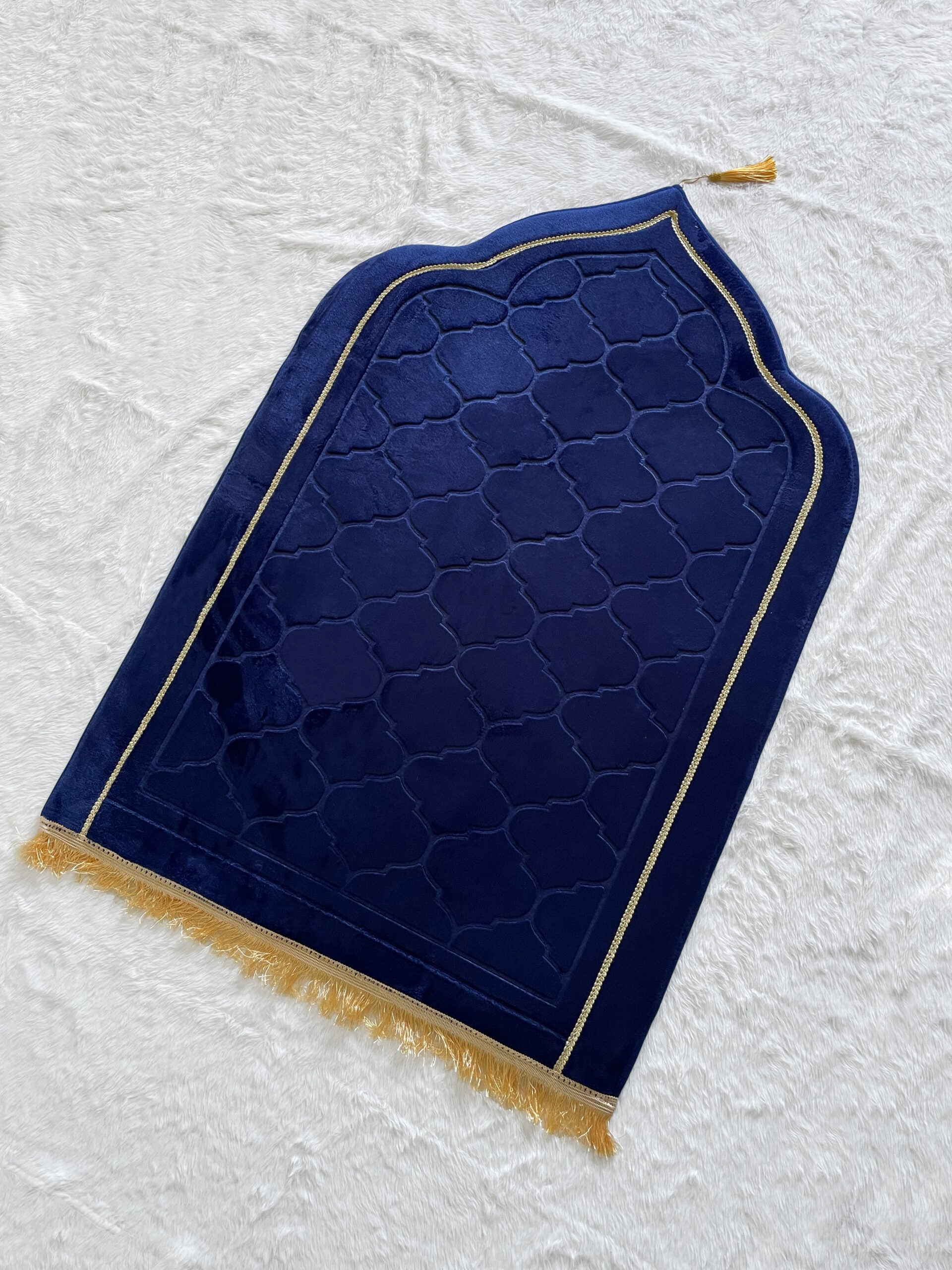 Premium Mosque Shape Prayer Mat - Royal Blue