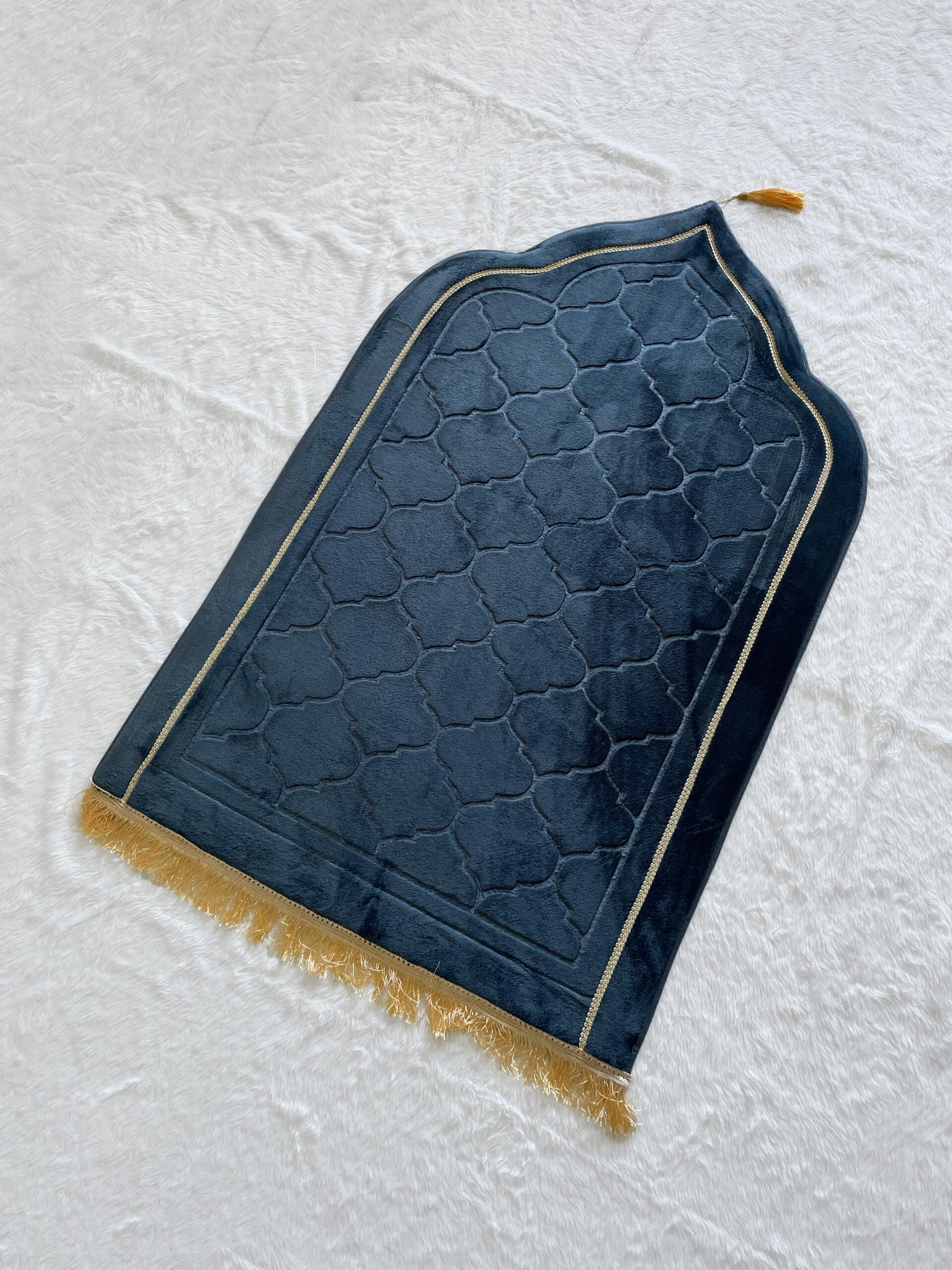 Premium Gebetsteppich in Moscheeform - Grau