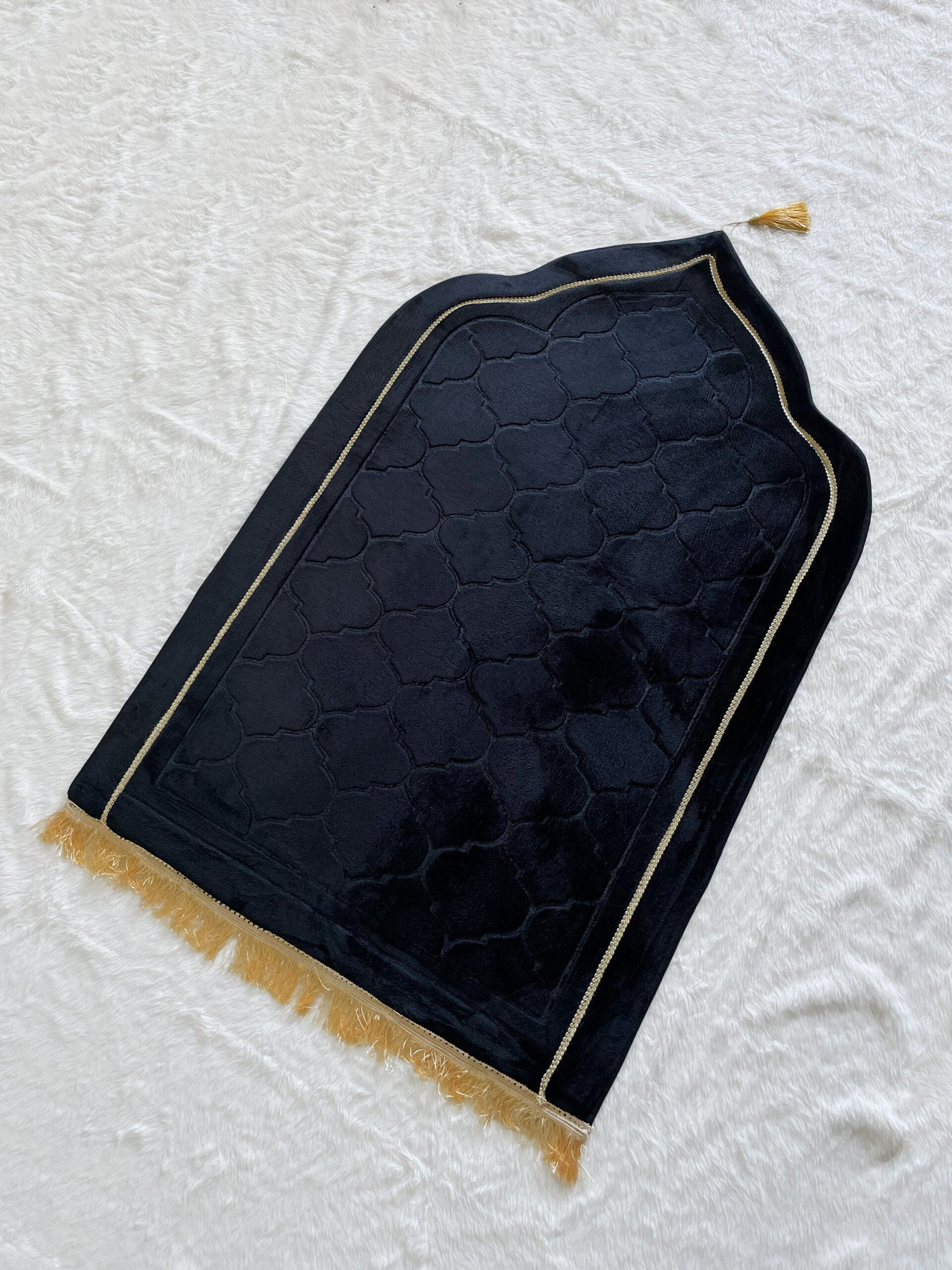 Premium Mosque Shape Prayer Mat - Black