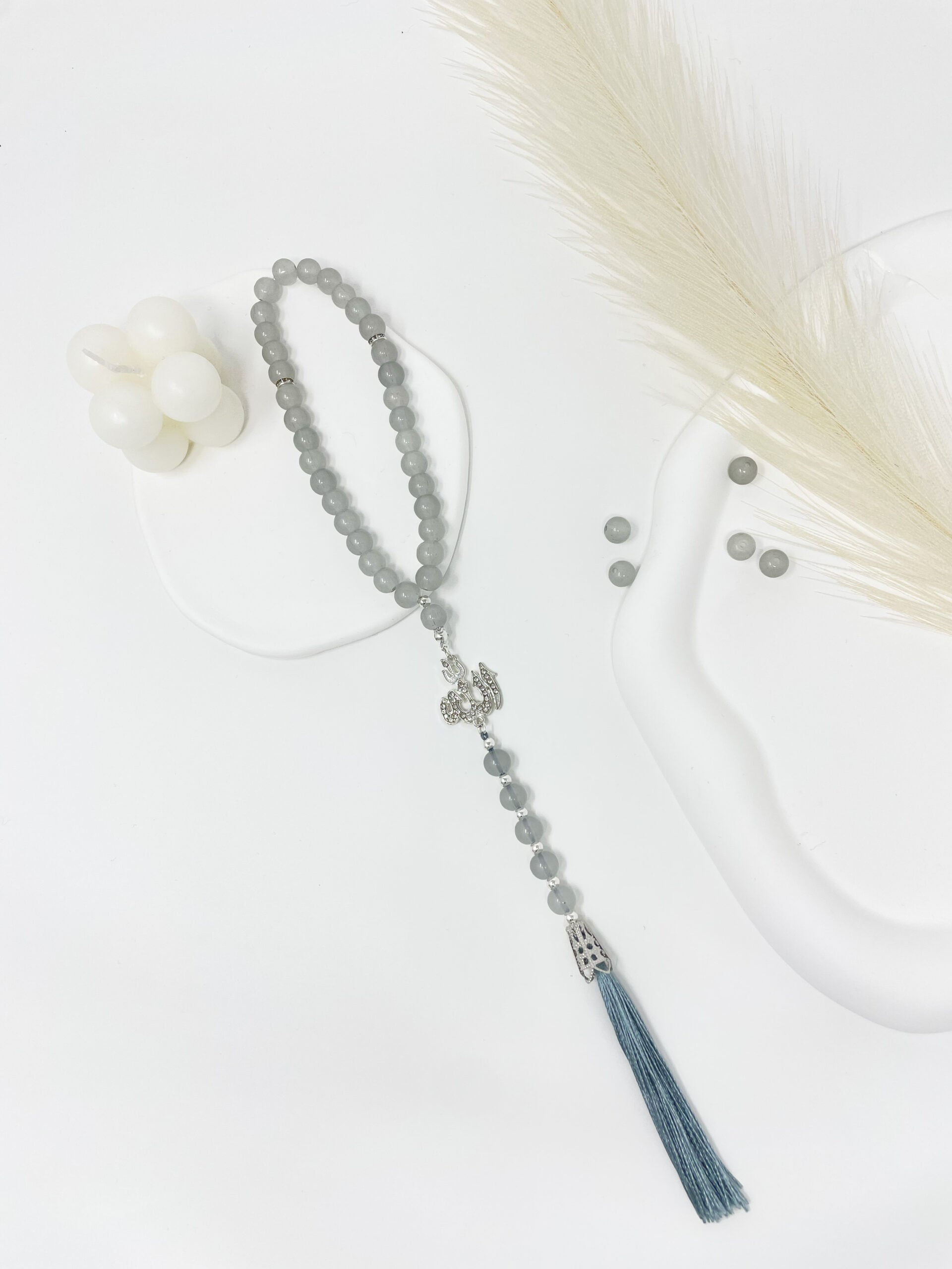 Tasbih 33 Beads - Jade Collection - Grey